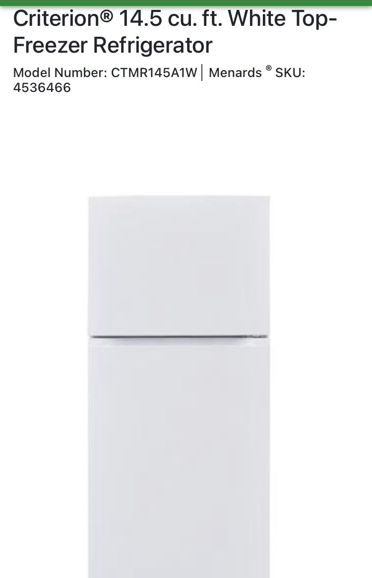 14.5 cu. ft. White Top-Freezer Refrigerator