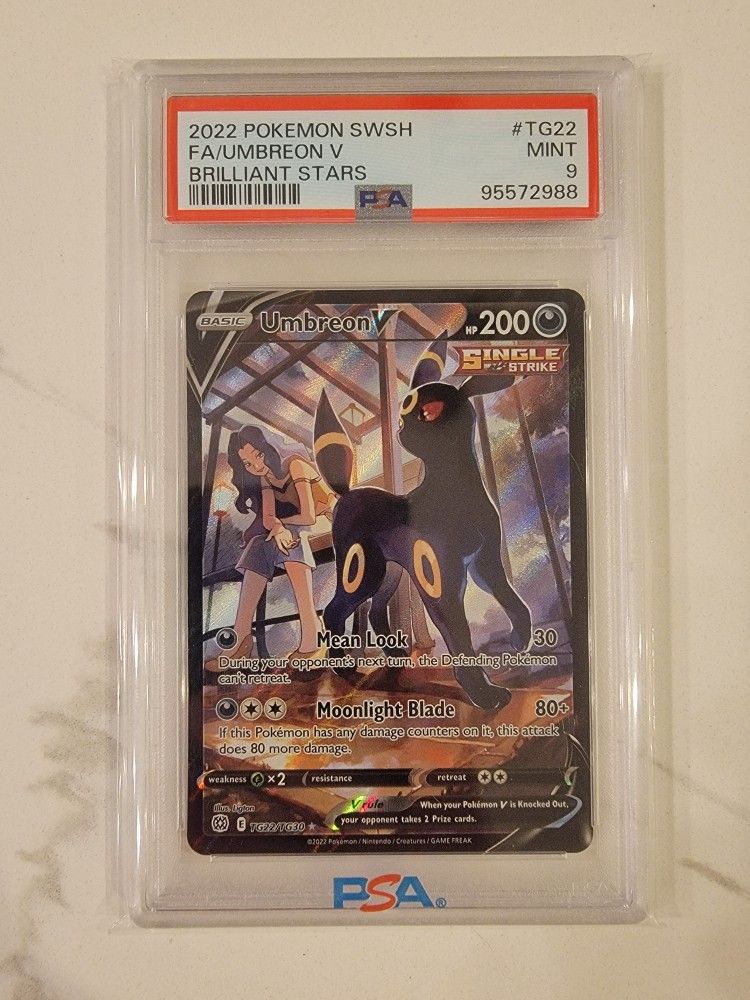PSA 9 Umbreon V 2022 Full Art Pokemon Card Sword & Shield Brilliant Stars #TG22