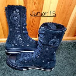 RARE Vintage Converse All Star calf/knee high Junior 1.5