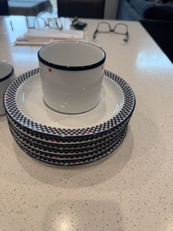 Vintage Dansk Ceramic Bistro Cups & Saucers.