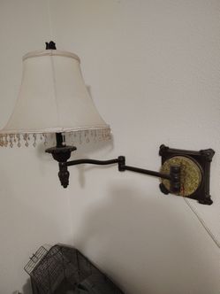 Swing Arm Wall Sconce with Beaded Shade