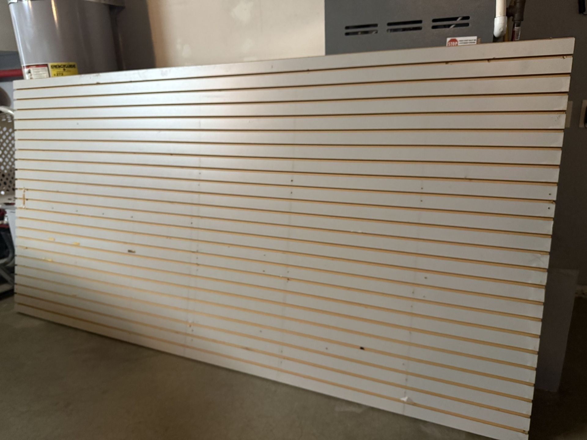 Grey garage panel