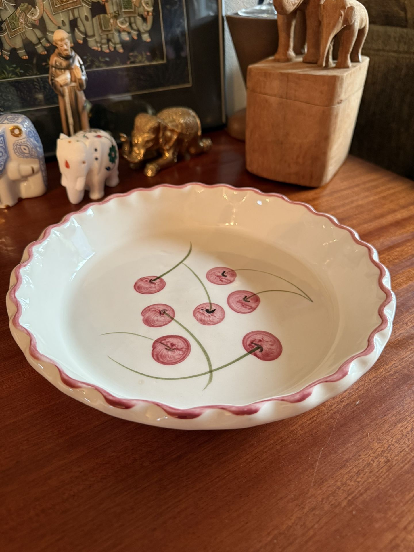 Vintage Los Angeles Potteries Cherry Pie Plate 1971 Ovenware 630