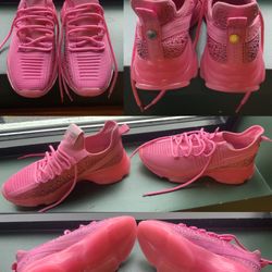 🕯️ STEVE MADDEN 🎀Maxima {Like New} Sparkle Rhinestone Sneakers, Women's Size 12M, Pink... Value $75