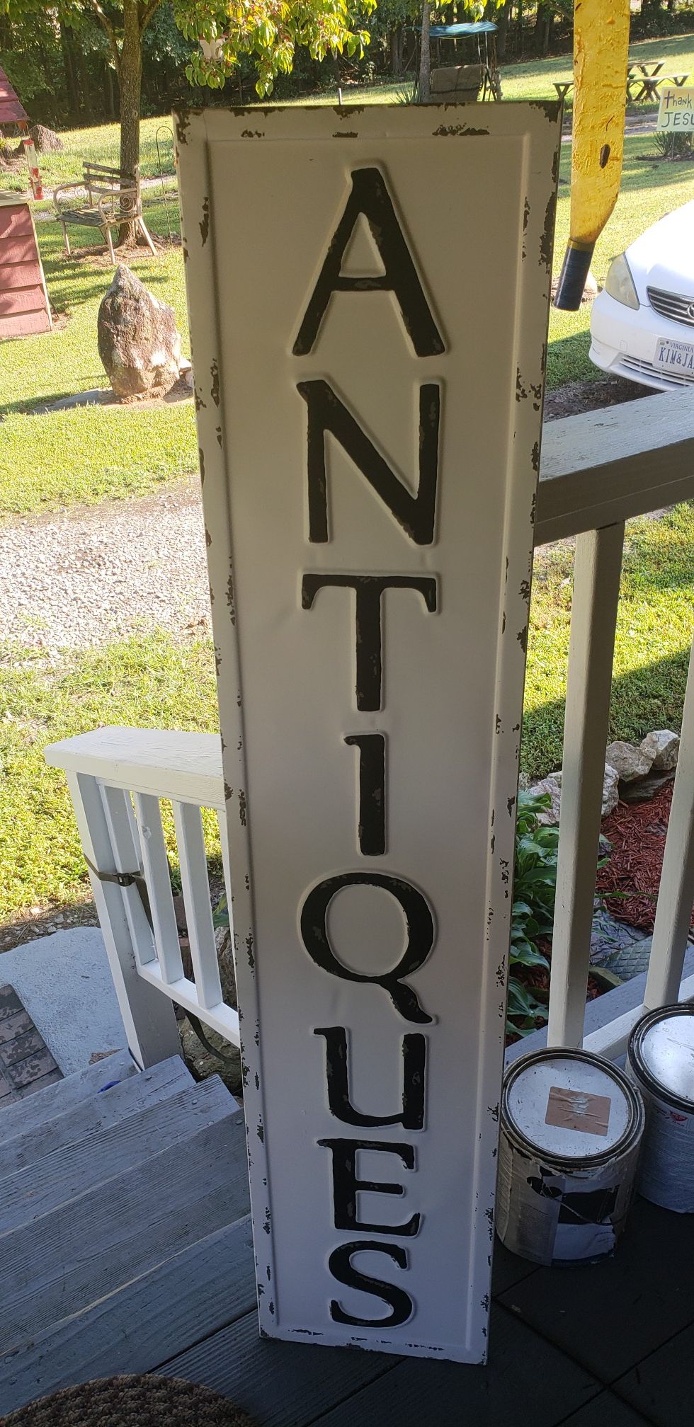 4 foot tall faux Antique sign