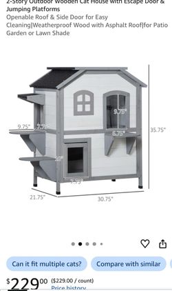 2-Story Outdoor Wooden Cat House
