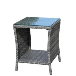 Wicker indoor, outdoor Side Table - No Glass