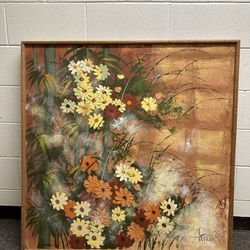 Beautiful Lee Reynolds Floral Painting In Fair Shape