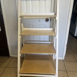 White Wooden Ladder Shelf