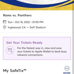 Rams Vs panthers No Fees 45 Yard Line