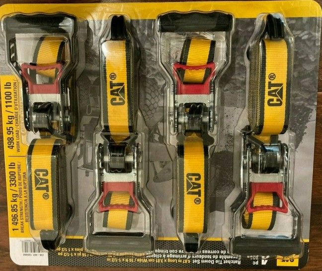 Cat 4 Piece Ratchet Tie Down Set - 16 Feet x 1-1/2 Inches, Home / Tires & Auto / Auto & Truck Accessories, Cargo Storage & Racks