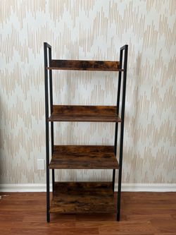 Rustic Industrial 4-Tier Wood & Metal Shelf – $50 OBO