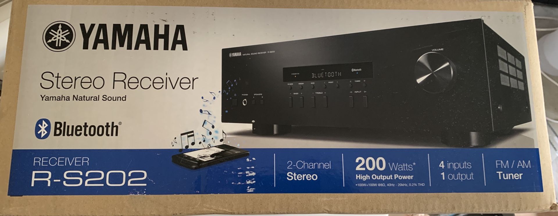 Yamaha R-S202 Natural Sound Stereo Receiver w/ Speakers