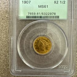 1907 $2.50 Gold Coin MS61