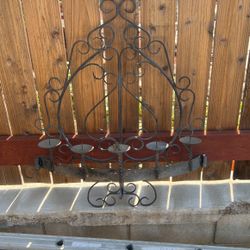 Large Gothic Style Wrought Iron Candle Holder