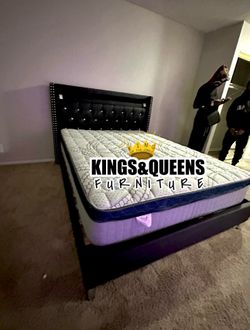 New Queen bed frame with matres