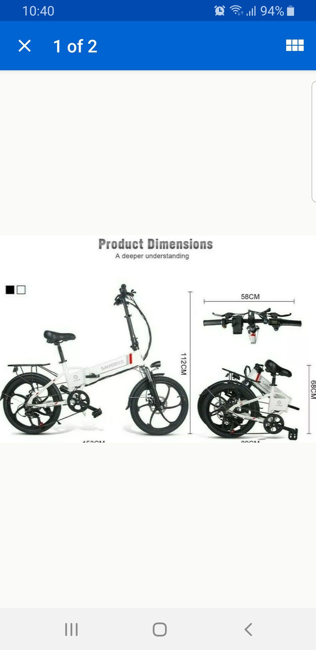 Brand new folding bike electric bicycles size 20 and alloy wheel