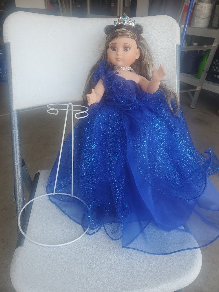 Royal Blue Doll For Quinceañera