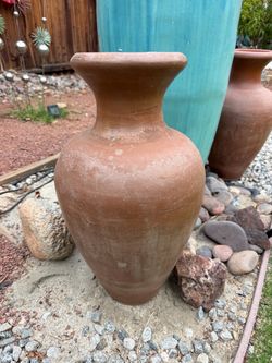Pair of Large Terracotta Clay Urn Vase