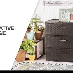 Sterilite 3 Drawer Wide Weave Tower Espresso