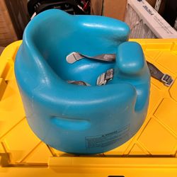 Floor Seat - Portable Baby Chair with Soft Foam Cushion, Safety Harness, and High Back Design - 4+ Months - blue 