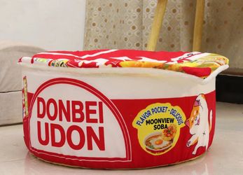 Instant Noodle Bowl Cat Bed Funny Ramen Cat Bed, Washable