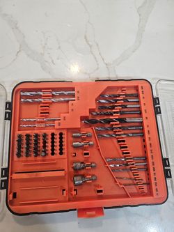 BLACK+DECKER Drill & Driver Bit Set with Orange Storage Case