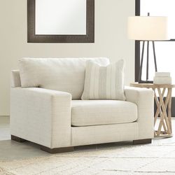 Signature Design Maggie Chair-and-a-Half, Beige – Like New (2 Available)
