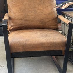 Leather Brown Armchair - Living Room Chair 