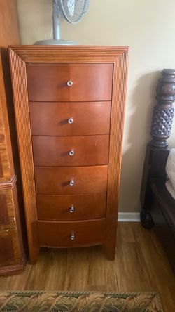 Tall 6-Drawer Wood Chest Dresser