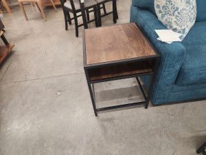 Rustic end table w/ cubby