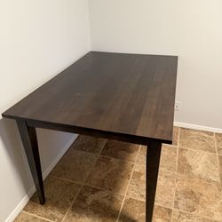 Dark Wood Bassett Table + Custom Tablecloth