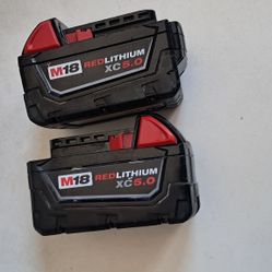 Milwaukee M18 Batterys Each $75 Both $120