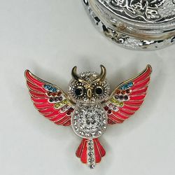 Colorful Owl Brooch Pin Pendant 