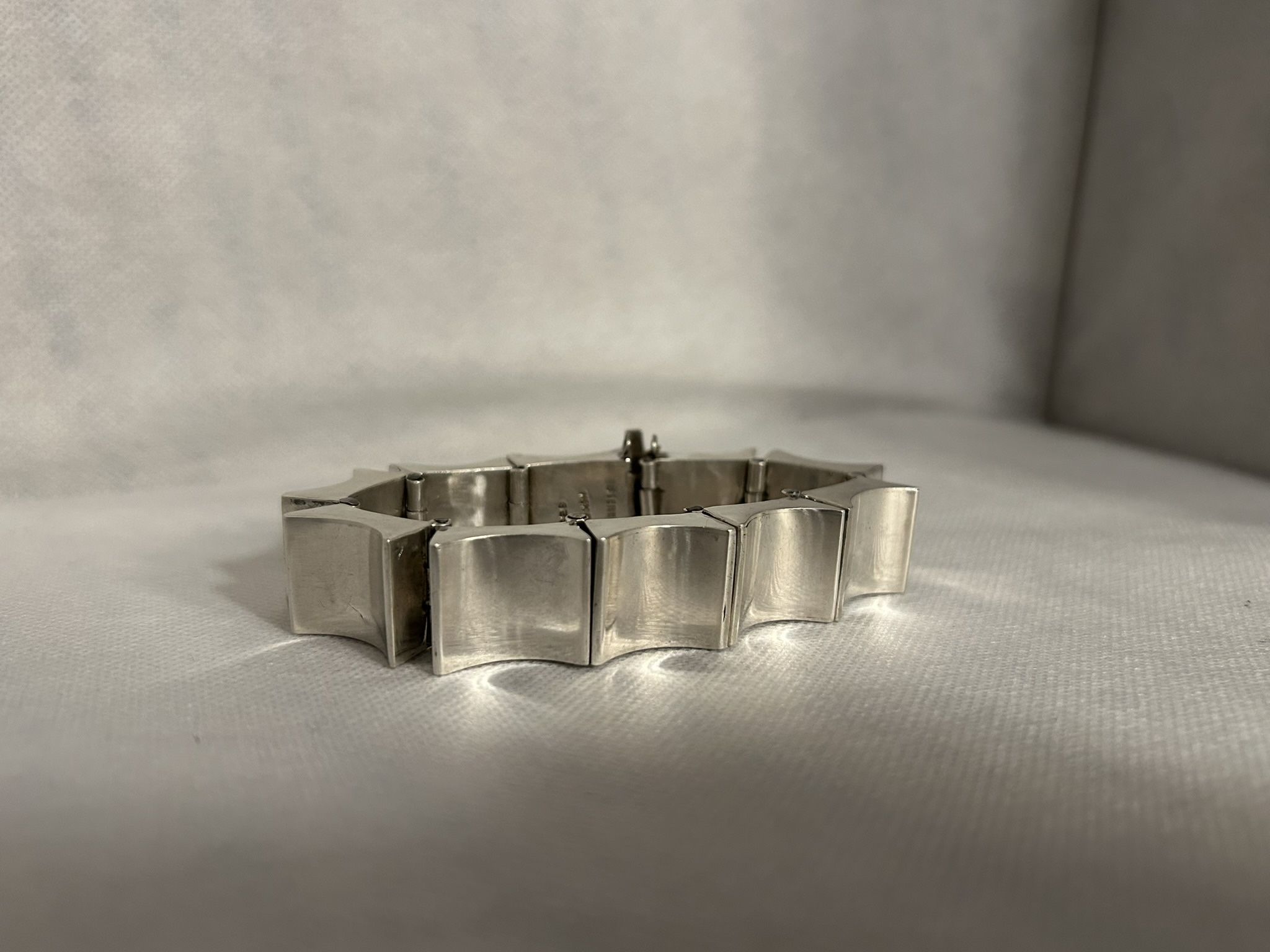 A.P  VINTAGE MEXICO STERLING SILVER HEAVY BRUTALIST BRACELET