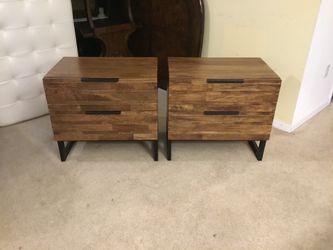 2 Pier One Solid Wood Nightstands