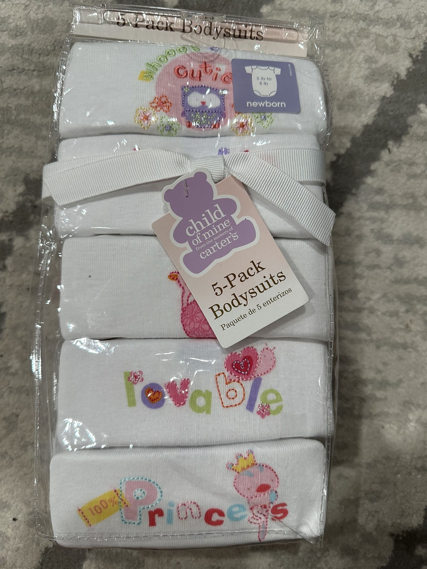 Carter’s 5 pack bodysuit newborn size