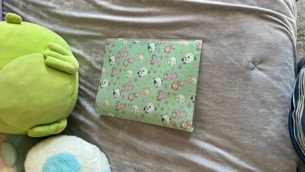 cute green cat axolotl three ring binder 