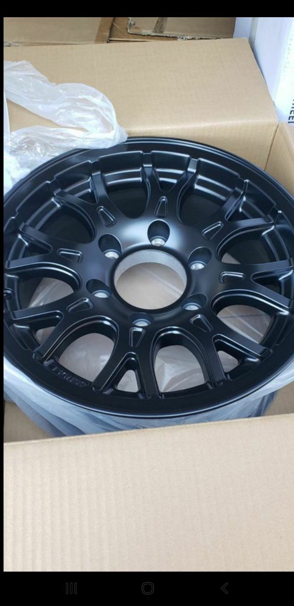 4 New Trailer 6 lug 6x5.5 Wheels/Rims/Tires 225/75/15 Load E 10 ply 225 75 15 for Sale in Moreno