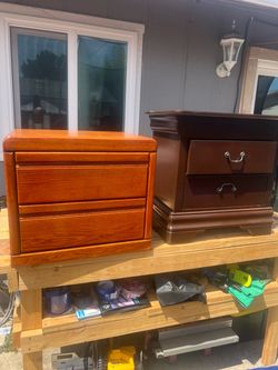 Pair solid wood nightstand