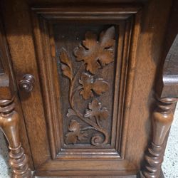 Antique Wooden Marble Top Side Cabinet 