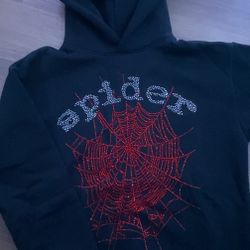 black and red rhinestone so5der hoodie