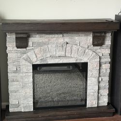 Troy 45” Electric Fireplace – Stacked Stone Mantel (Wayfair)