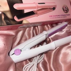 Mini rechargeable hair straighter 