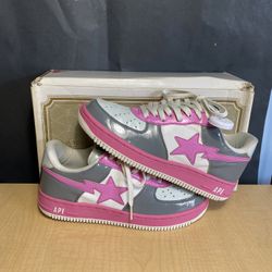 2005 Foot Soldier Bapesta RARE Gray Pink Y2k Tiffany Supreme Bape Size 9.5