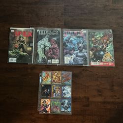 Marvel Comics & Trading Cards Lot — Hulk, Avengers, Flair Chromium Cards | All Bagged & Boarded