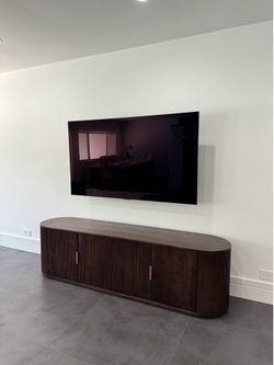 Fluted Oak TV Stand Media Console