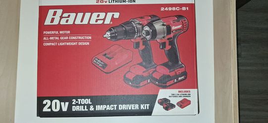 Bauer 20V 2-Tool Drill & Impact Driver Kit