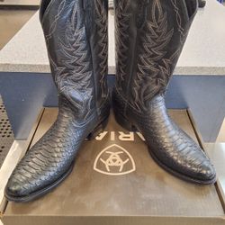 CVM332-2 Cavenders Men's Black Python R Toe Cowboy Boots Size 9