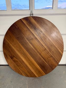 Round Solid Walnut Table Top